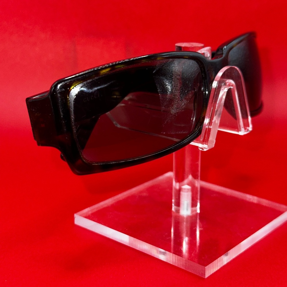 Gucci Tortoiseshell Rectangular Sunglasses - image 2